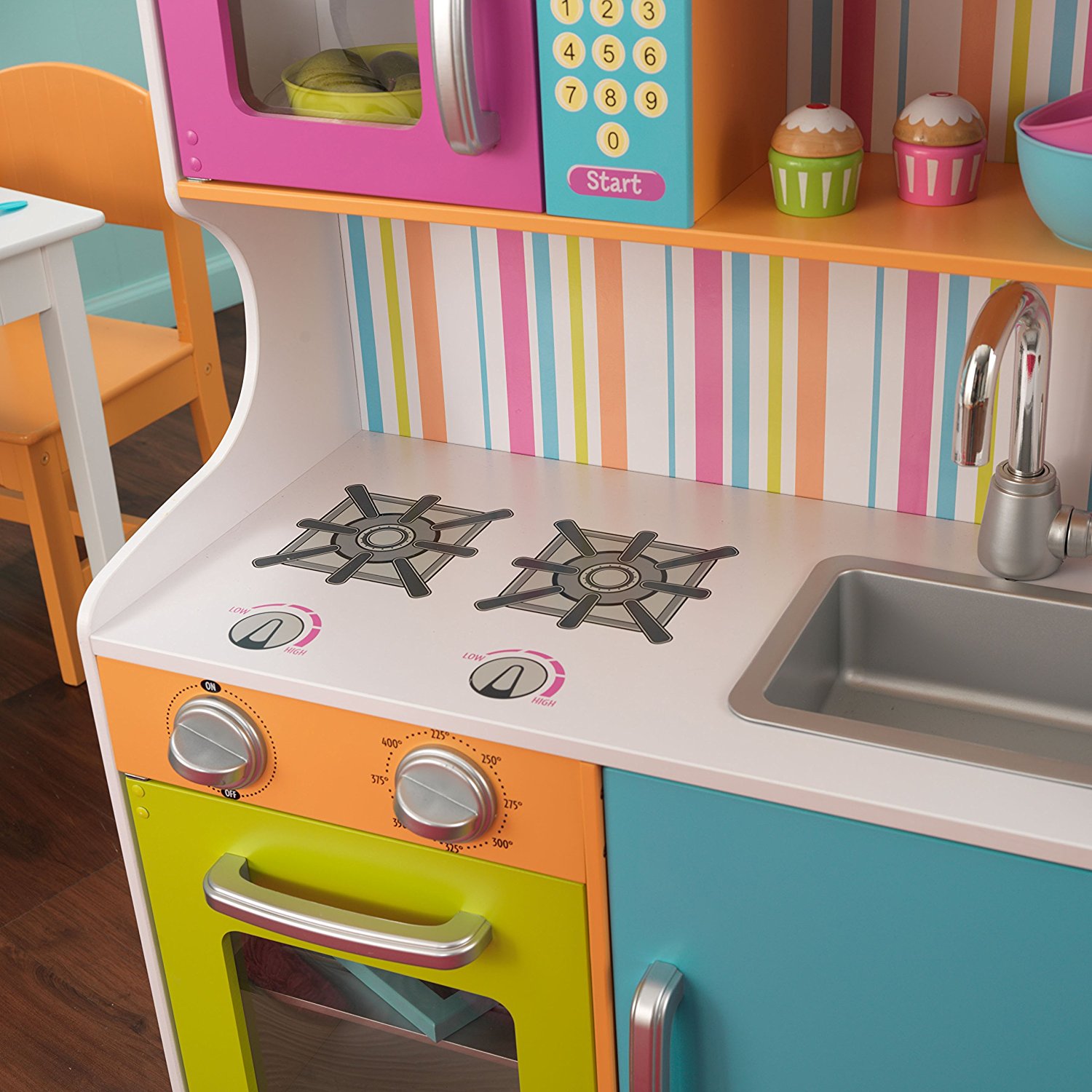 Деревянная игровая кухня для девочек Делюкс Мини Bright Toddler Kitchen  